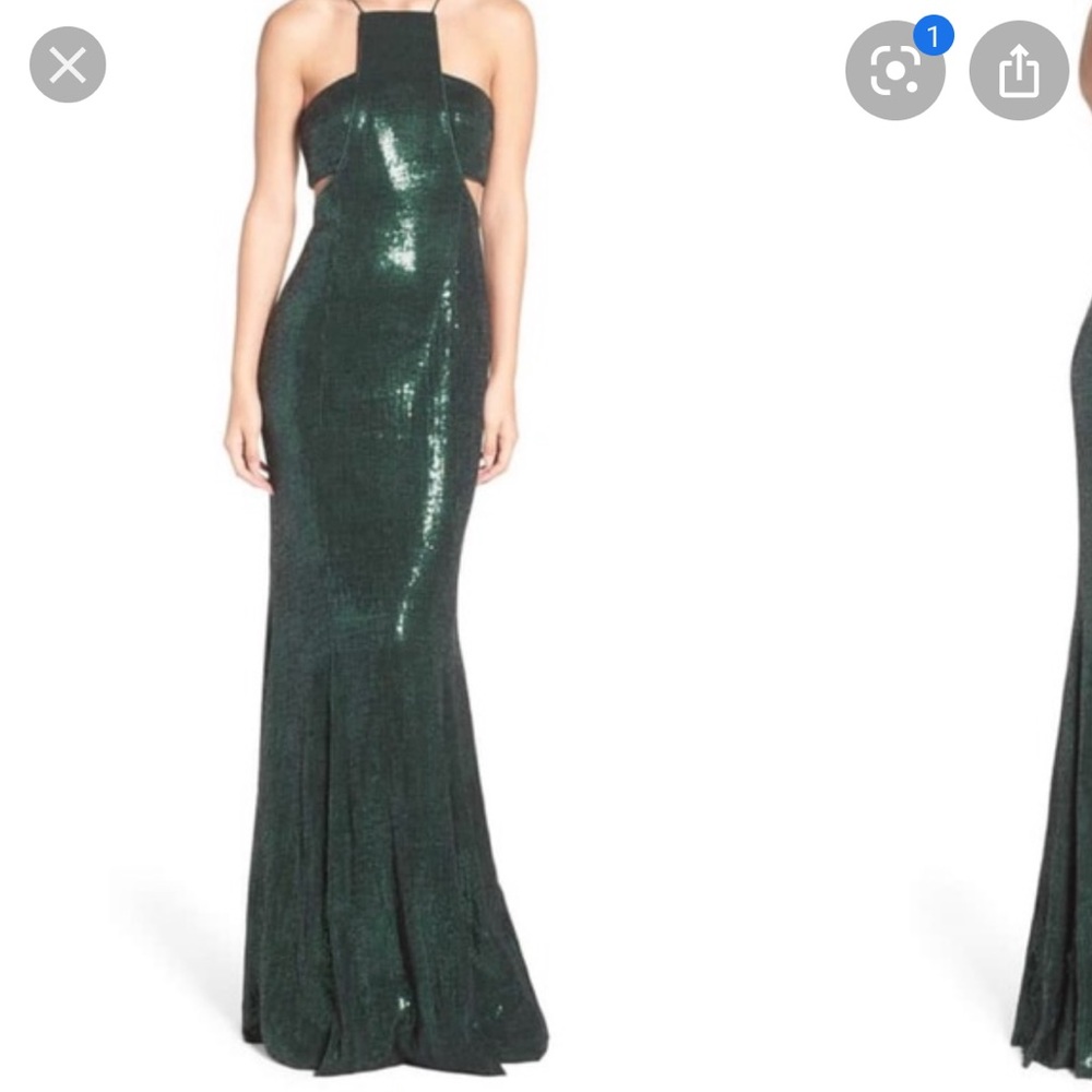 Jay Godfrey Forest Green Accra Sequin Gown